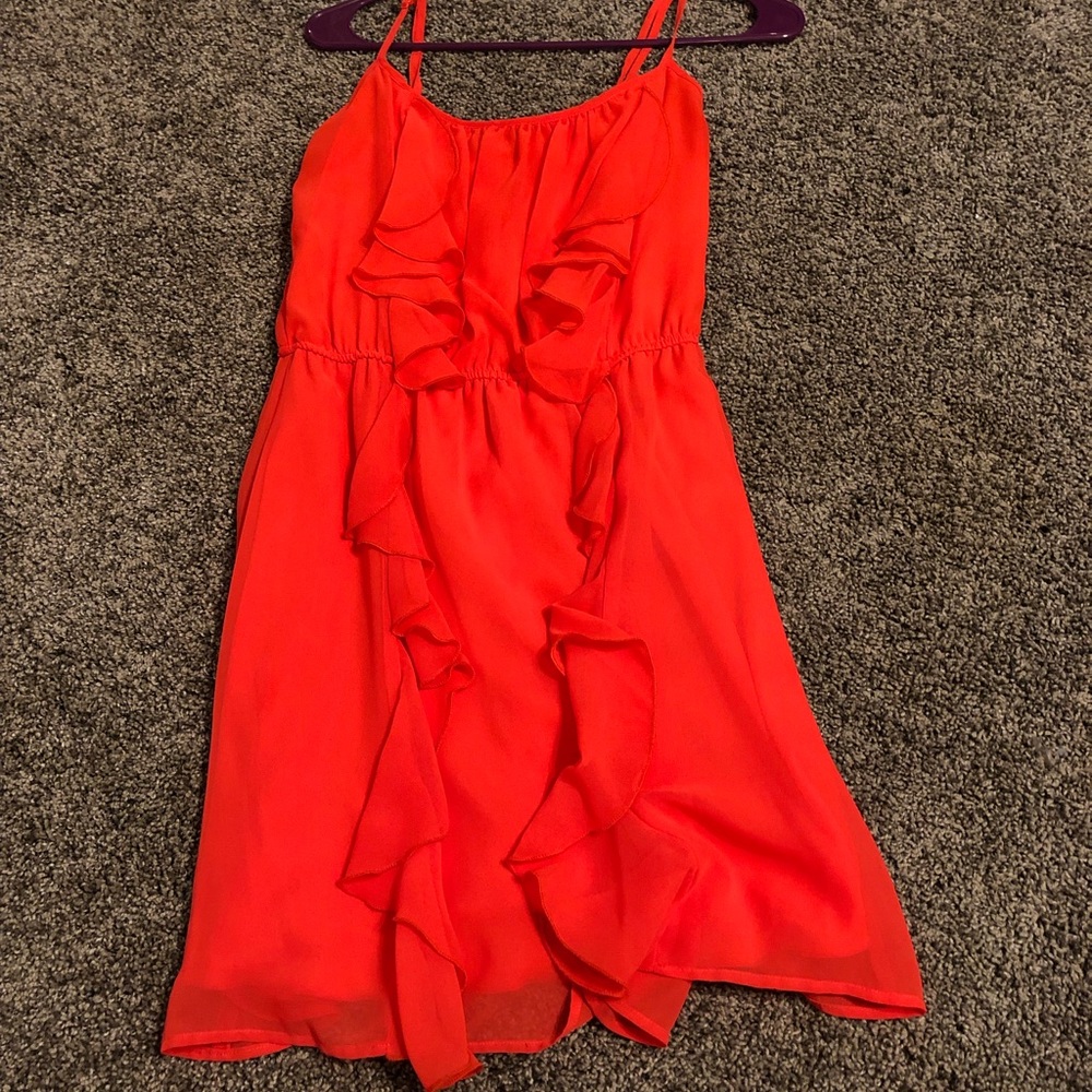 bright orange/peach dress
